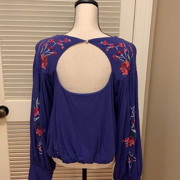 52. Free People Lita Top in Deep Blue - Picture 12 of 14